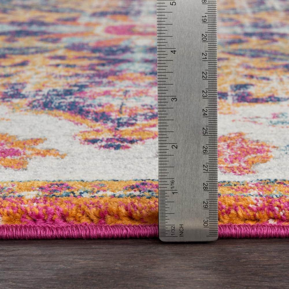 Livabliss Harput Vintage Medallion Area Rug,2' x 2'11",Garnet