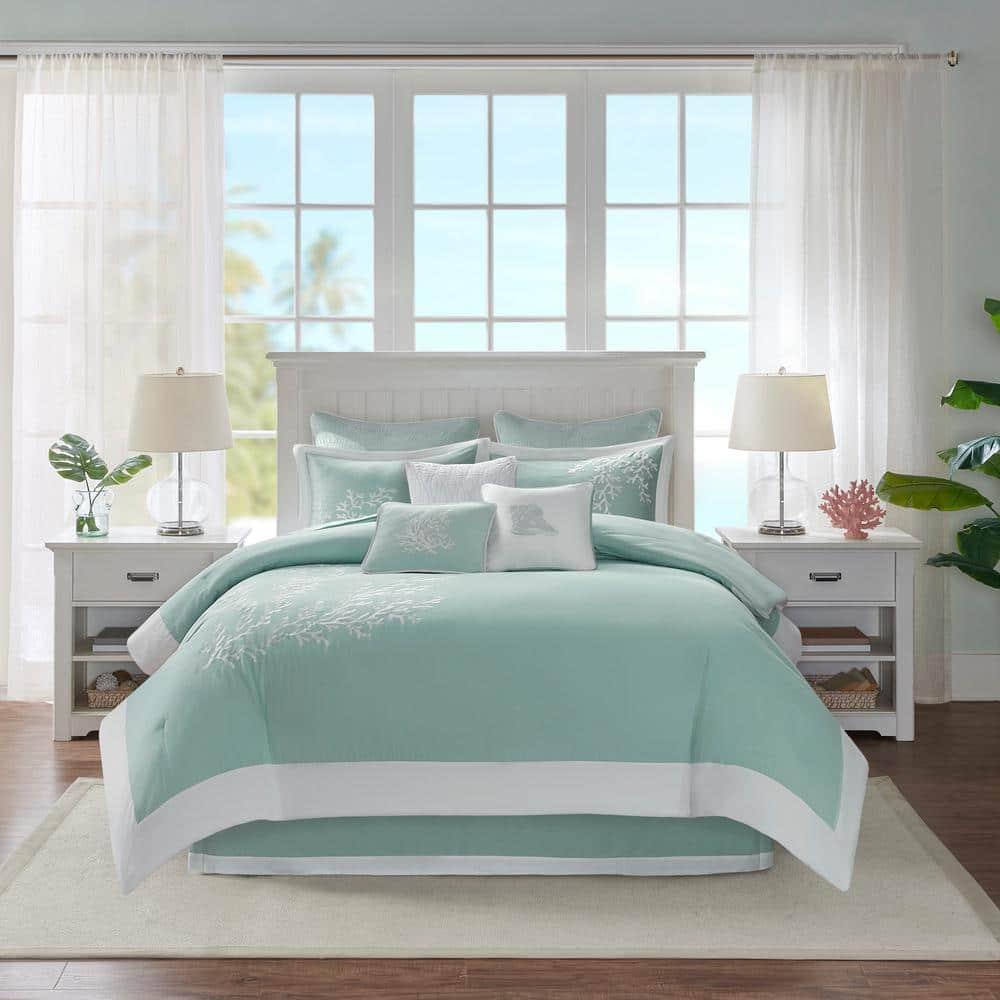Harbor House Coastline Embroidered 100% Cotton 4 Piece Comforter Set