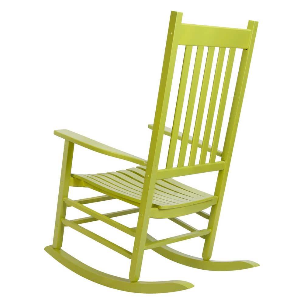 Shine Company 4332 Lime Wood Frame Rocking Chair with Slat Seat