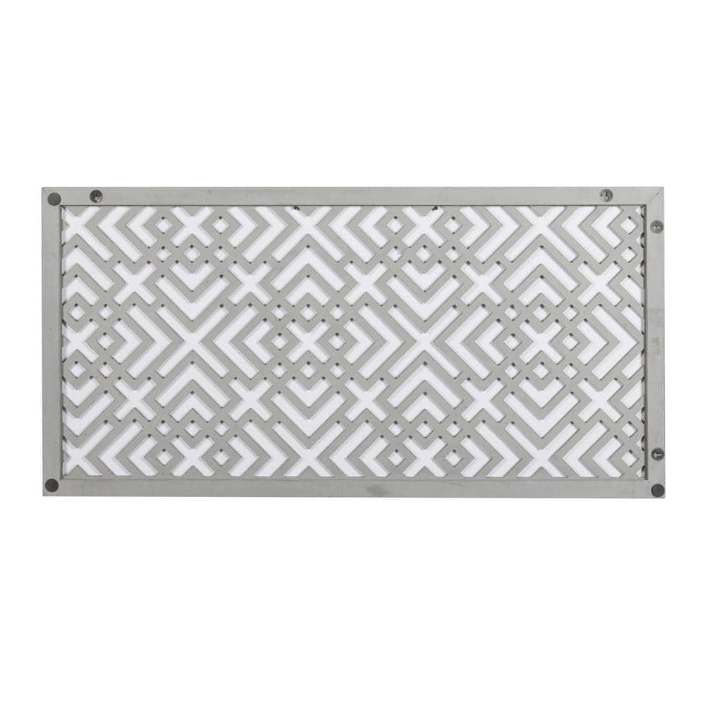 DecMode Gray Wood Carved Geometric Wall Decor