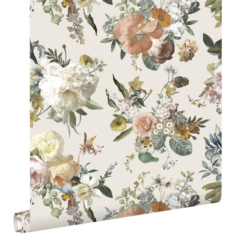 Design Department Antonia Cream Vintage Bouquet Wallpaper, 20.9-in by 33-ft