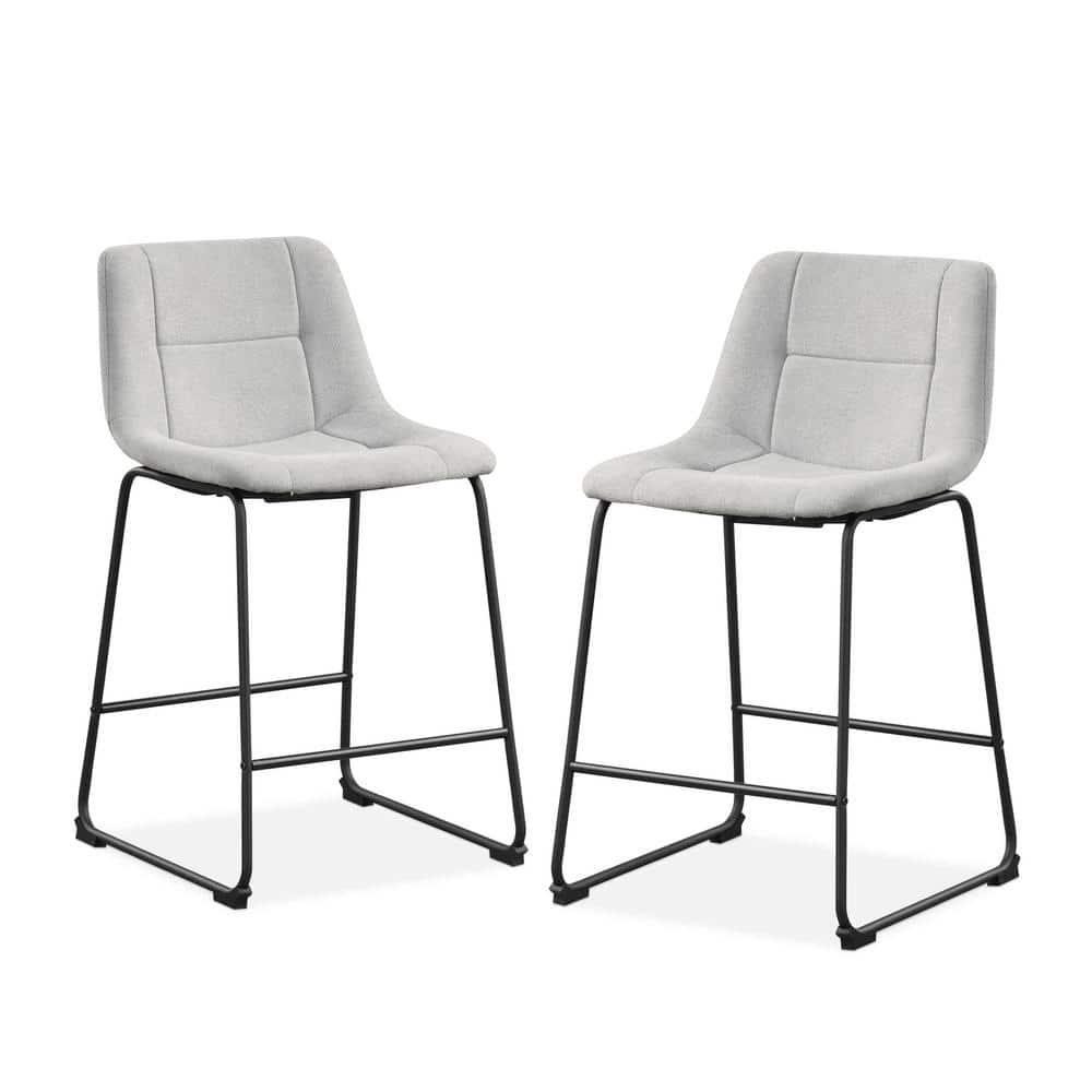 Furniture of America Perri Modern Chenille Counter Height Dining Chairs, Gray (Set of 2)
