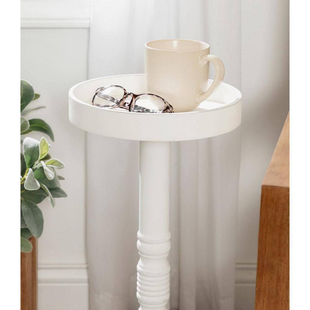 Kate and Laurel Bellport Square Wood Drink Table, 10x10x22, White