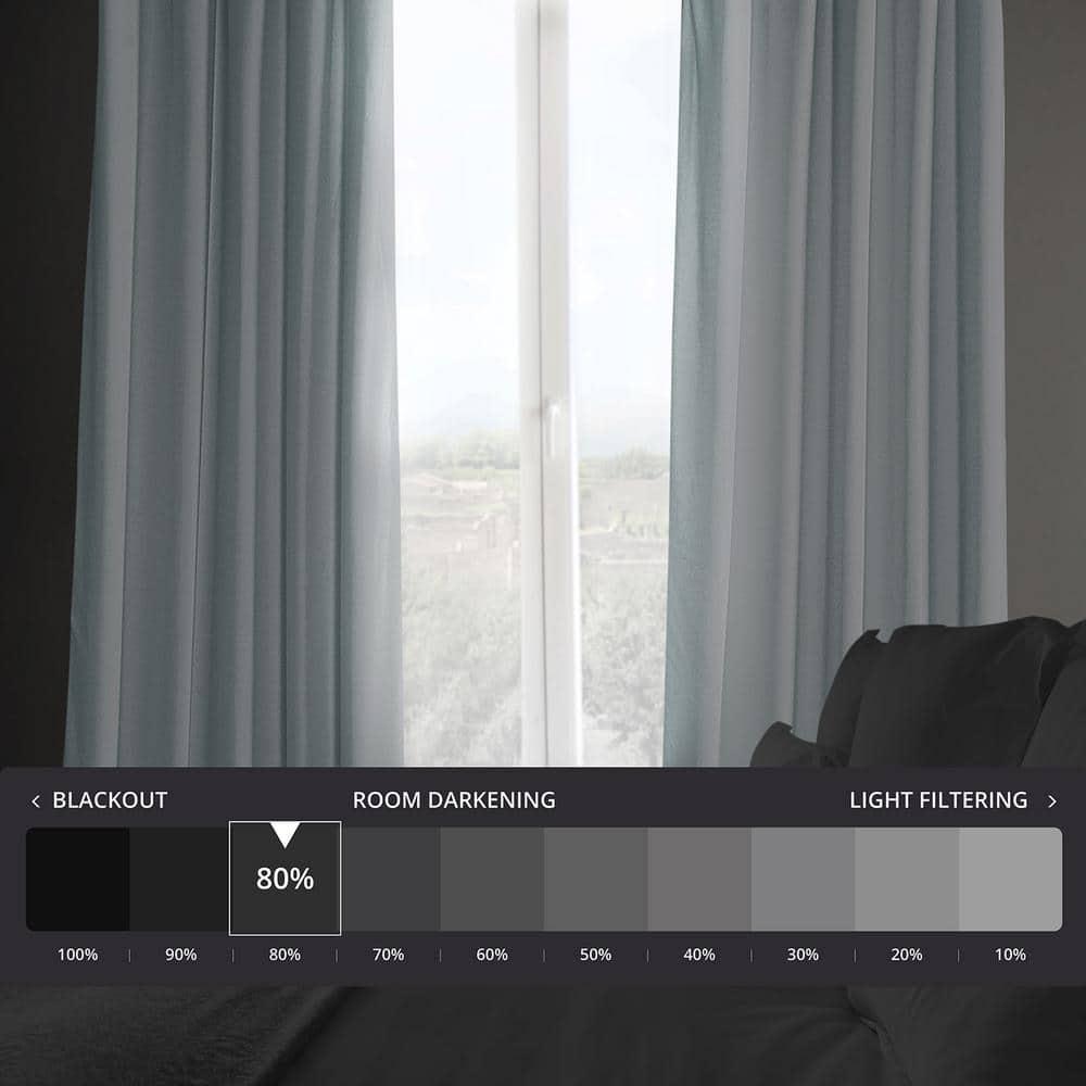 Half Price Drapes Aquarius Blue Heritage Plush Velvet Room Darkening Curtains (1 Panel), 50W X 108L