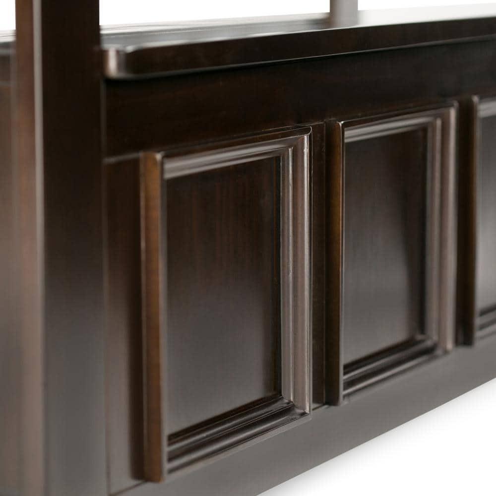 Simpli Home Amherst 48"W Solid Wood Entryway Storage Bench with Lift-Top Lid and Dual Compartments