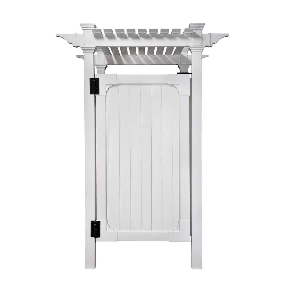 7.395 ft. x 3 ft. Vinyl Hampton Premium Outdoor Shower Enclosure Kit-(Unassembled 3-Box Unit)