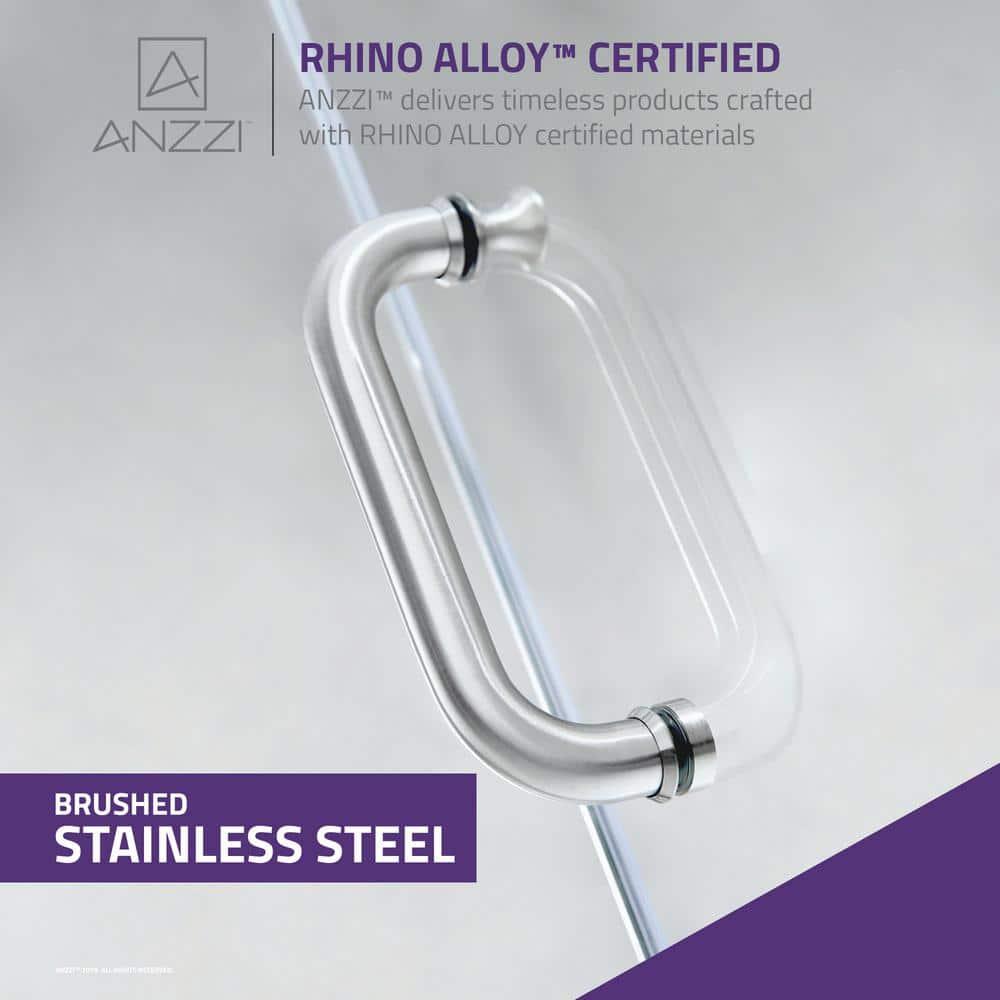 ANZZI SD-AZ13-01BN Madam Series 48" W x 76" H Single Sliding Semi-Frameless Shower Door
