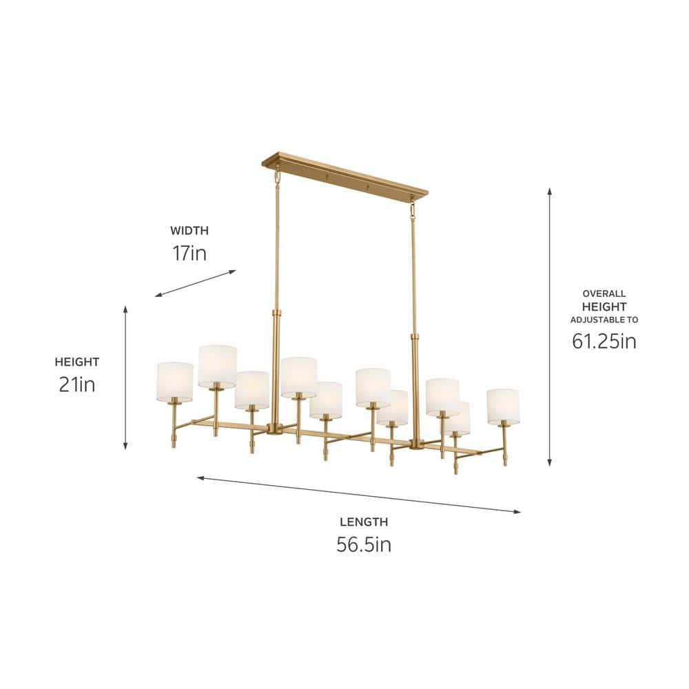 Kichler Lighting Ali 10 - Light Chandelier in  Brushed Natural Brass