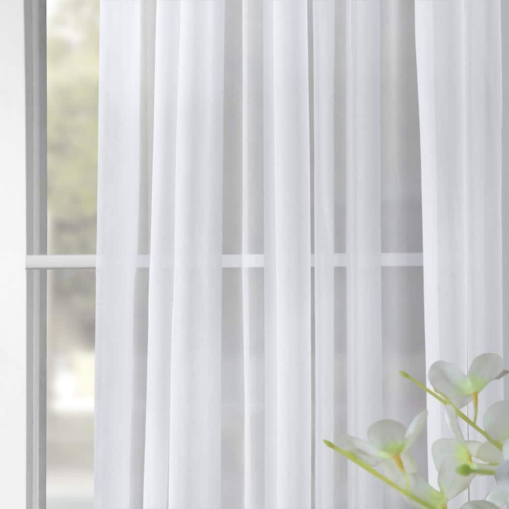 HPD Half Price Drapes SHCH-VOL1-96-SLDW Extra Wide Voile Poly Sheer Curtain (1 Panel), 100 X 96, Solid White
