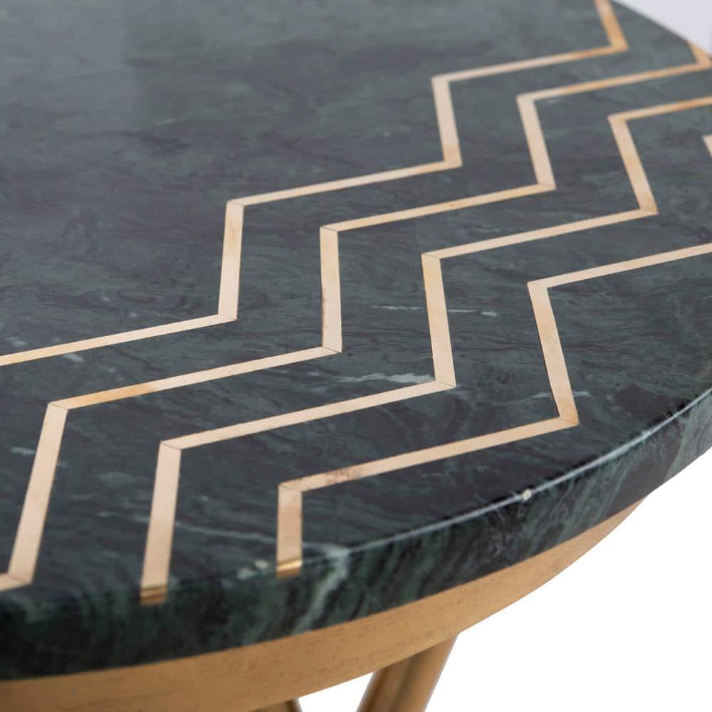 Safavieh  Coletta Marble Accent Table - Dark Green - 18" x 18" x 23"