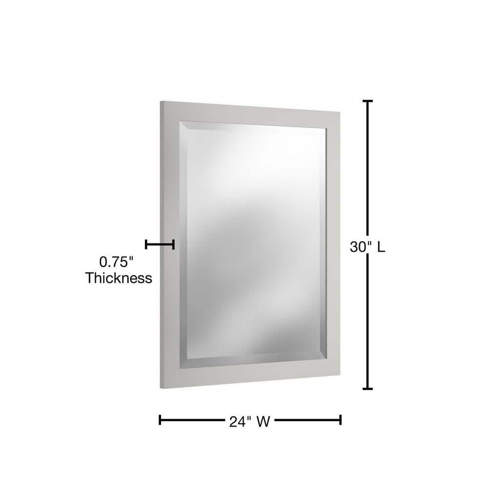 Alaterre Furniture 24" Beveled Bath Vanity Mirror, Gray