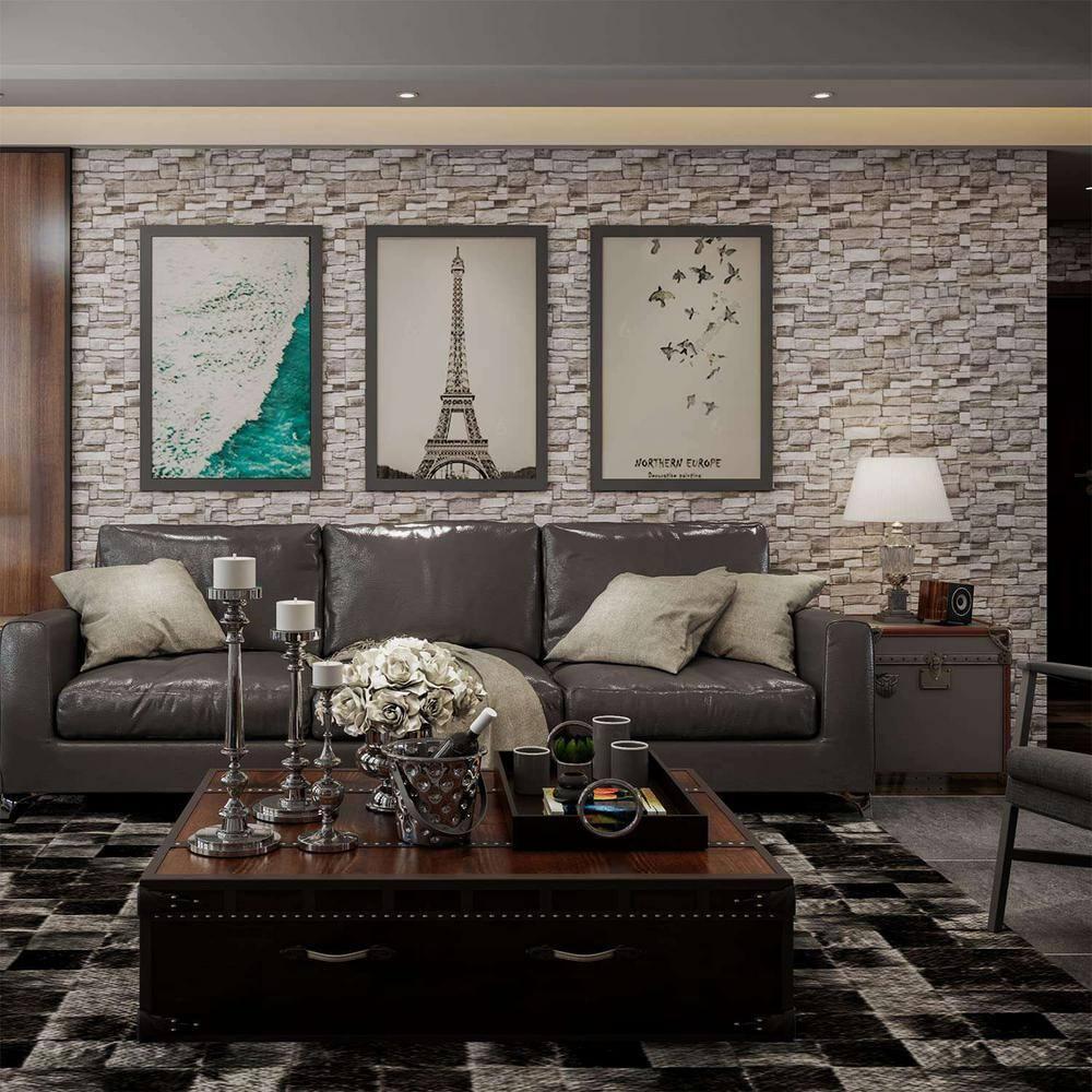 Yutianli 20PSC 3D Wall Panels Peel and Stick Faux Brick Wall Panels Self-Adhesive 3D Brick Wallpaper Foam Stone Wall Panel