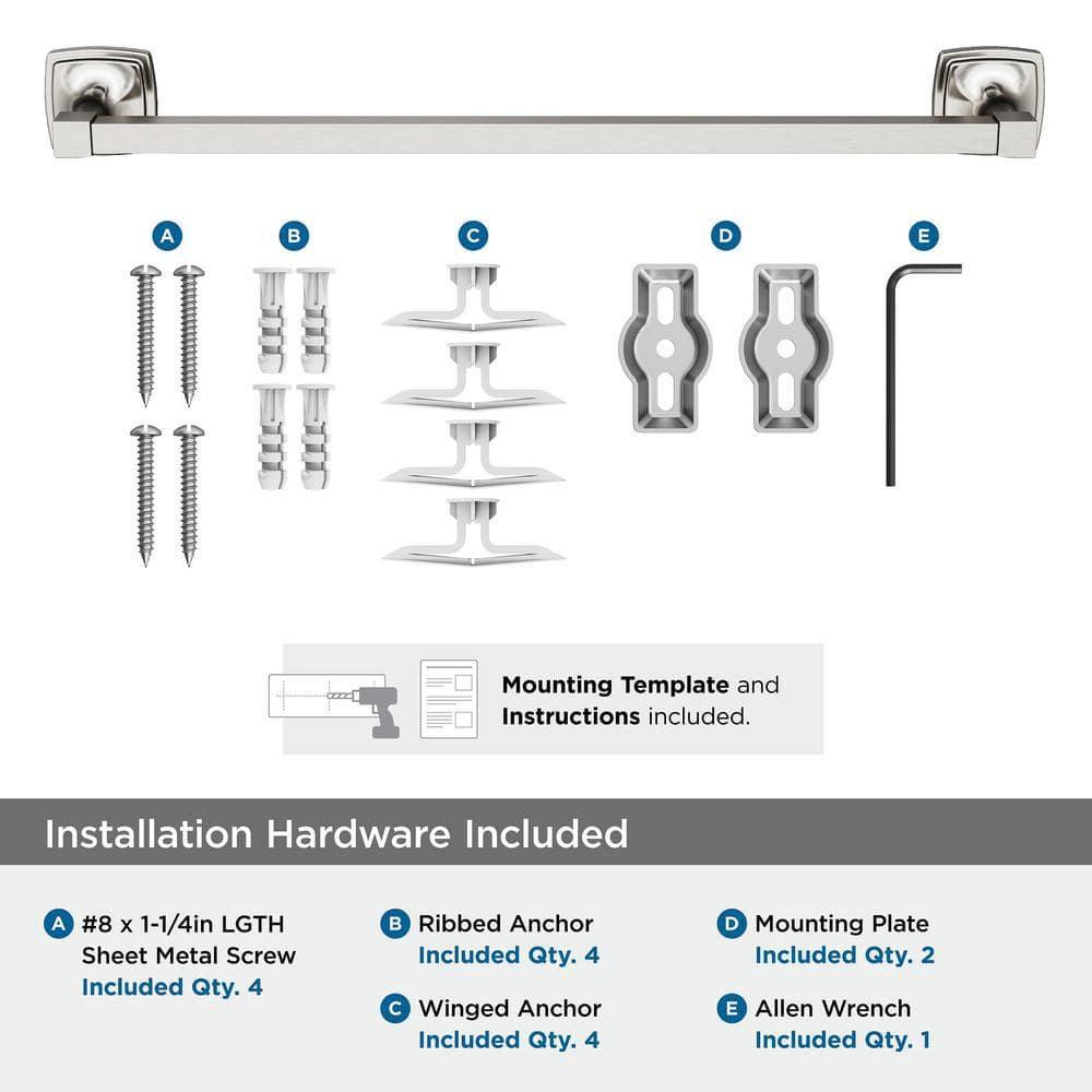 Amerock Stature Brushed Nickel 18 inch (457mm) Towel Bar