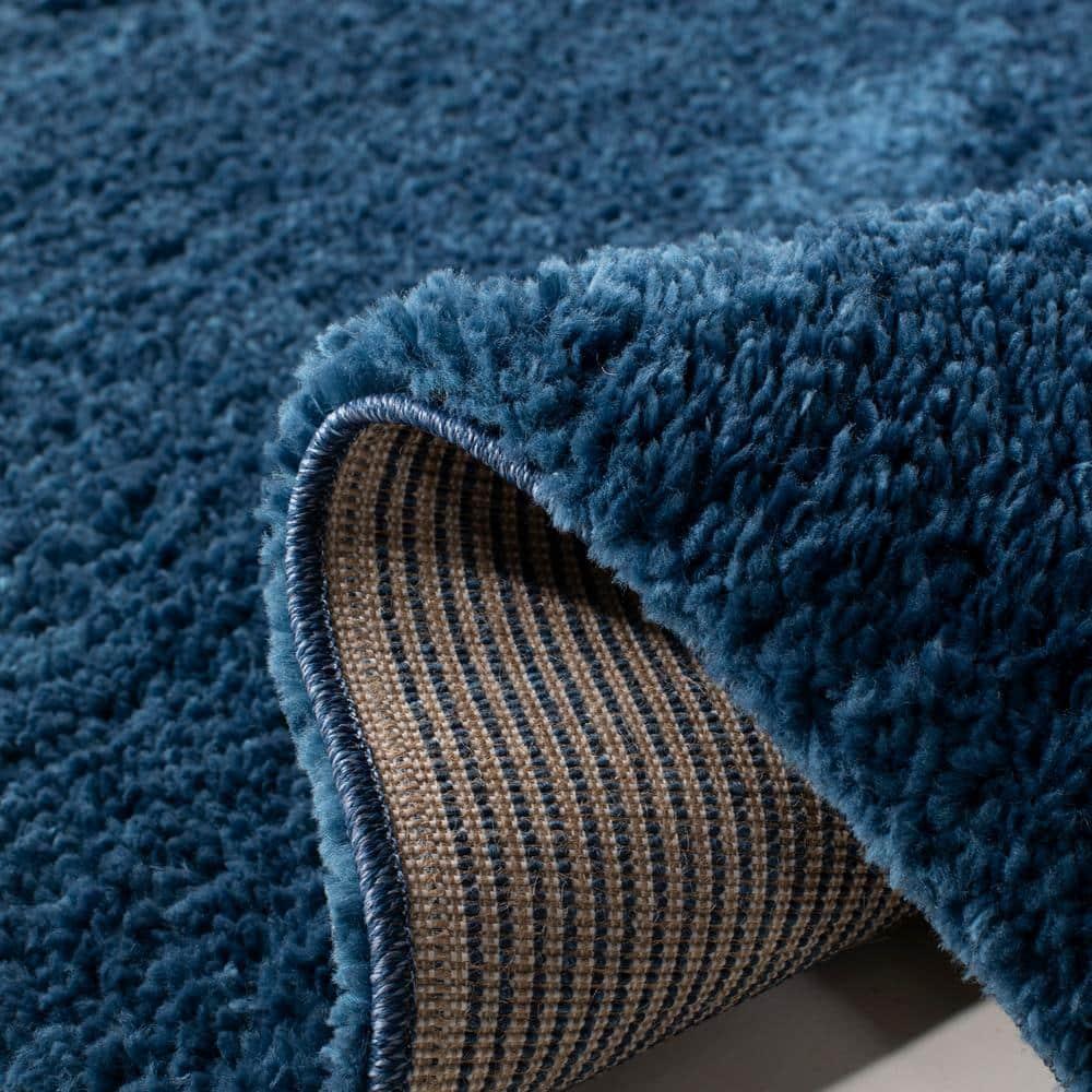 August Shag 900 AUG900 Power Loomed Indoor Accent Rug - Navy - 3'x5' - Safavieh