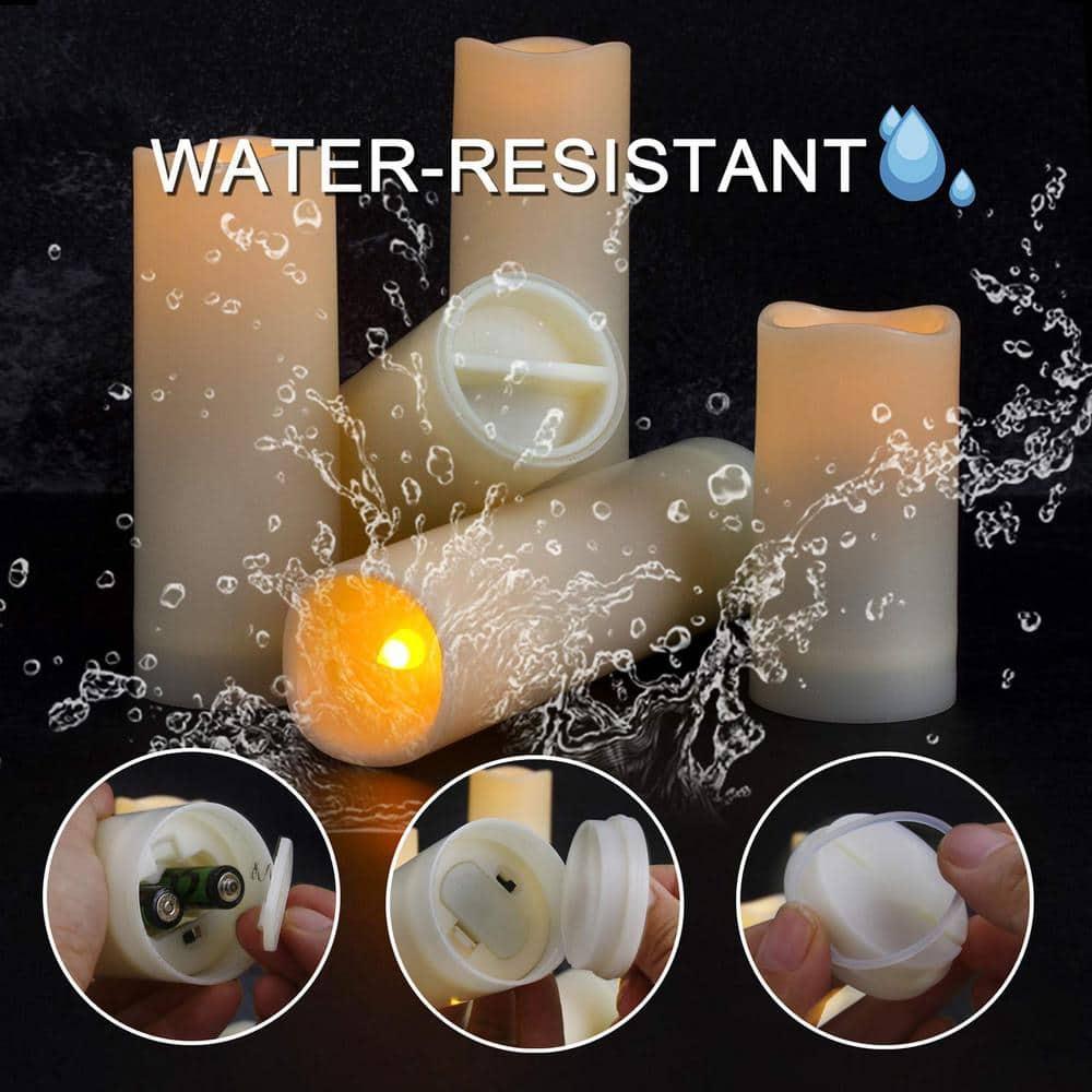 Aignis Indoor Flameless LED Candles Battery Operated with Remote Timer and Wax-Like Shell for Home/Wedding/Holiday Decor, Set of 2(D 2.95" x H 6")