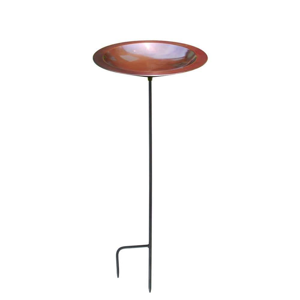 12.75 in. Dia Antique Copper Classic II Birdbath with Stake