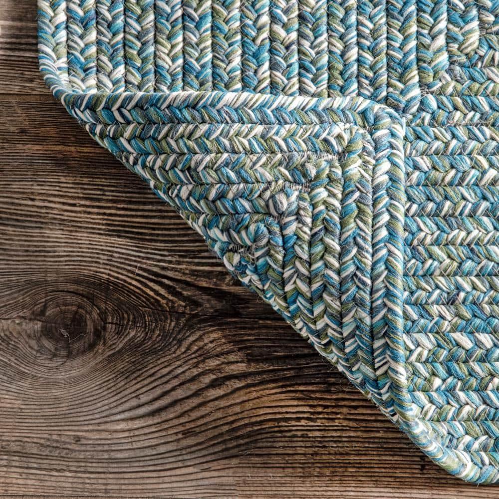 nuLOOM Wynn Braided Indoor/Outdoor Aqua 3' x 5' Casual Area Rug