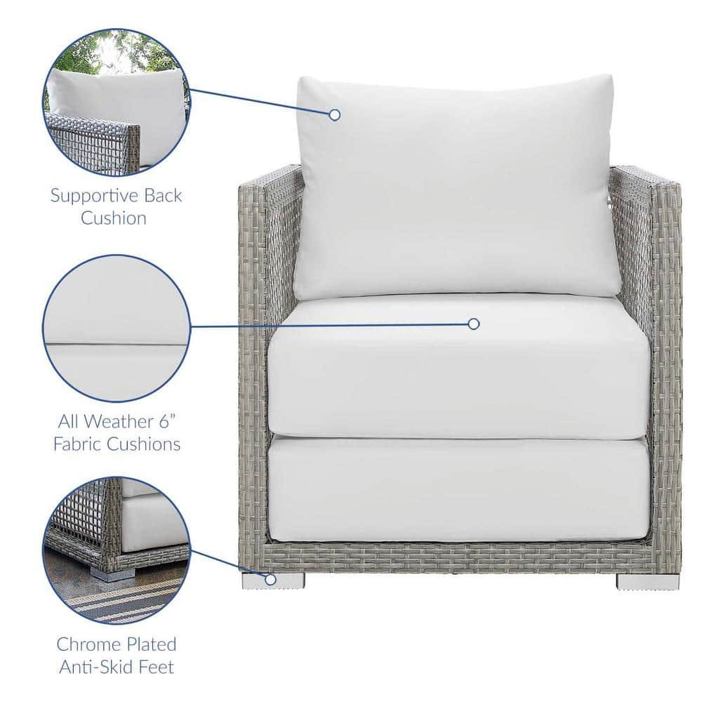 Modway Aura Outdoor Patio Rattan Armchair, Multiple Colors