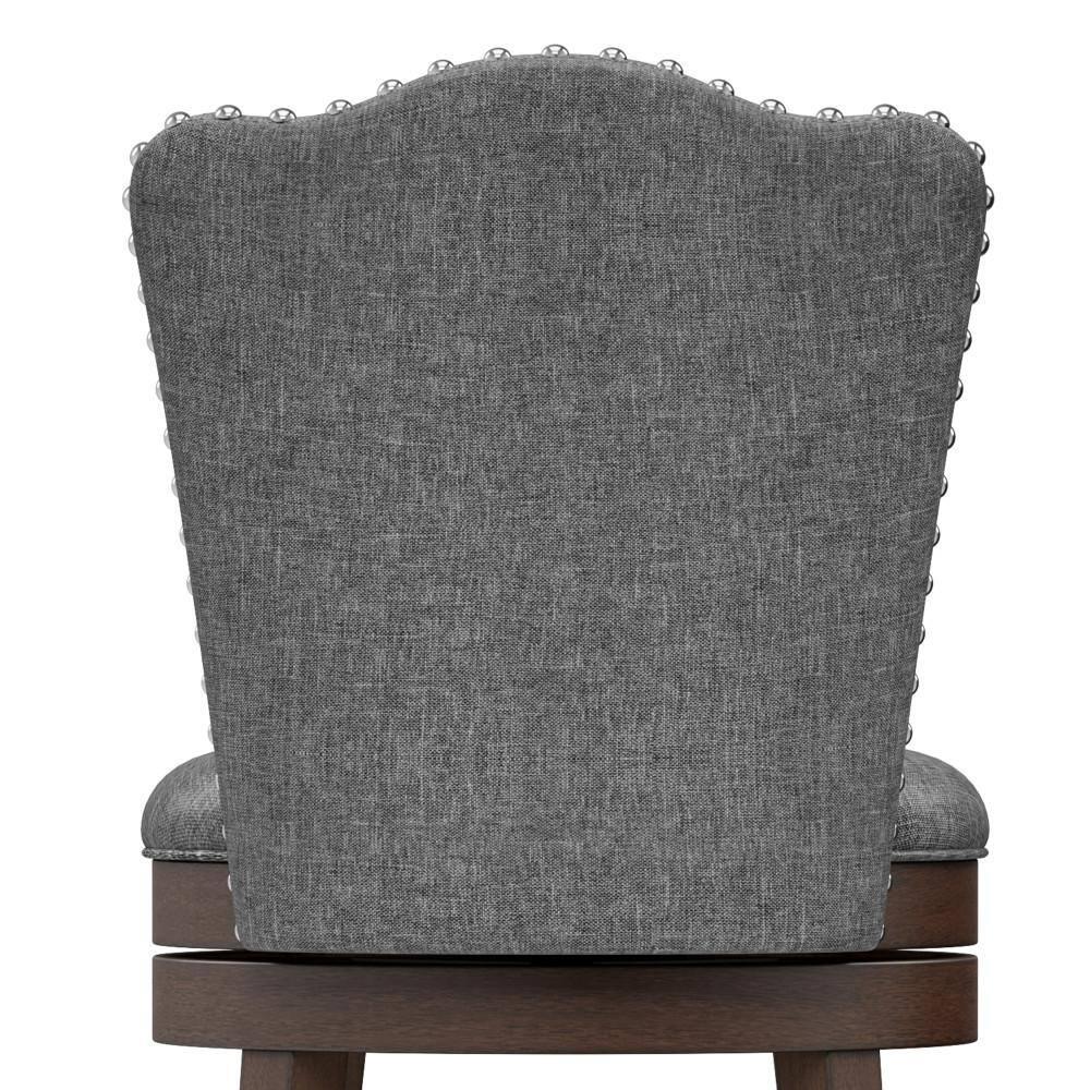Hillsdale Edenwood 26.25" Fabric Traditional Counter Stool in Chocolate/Gray