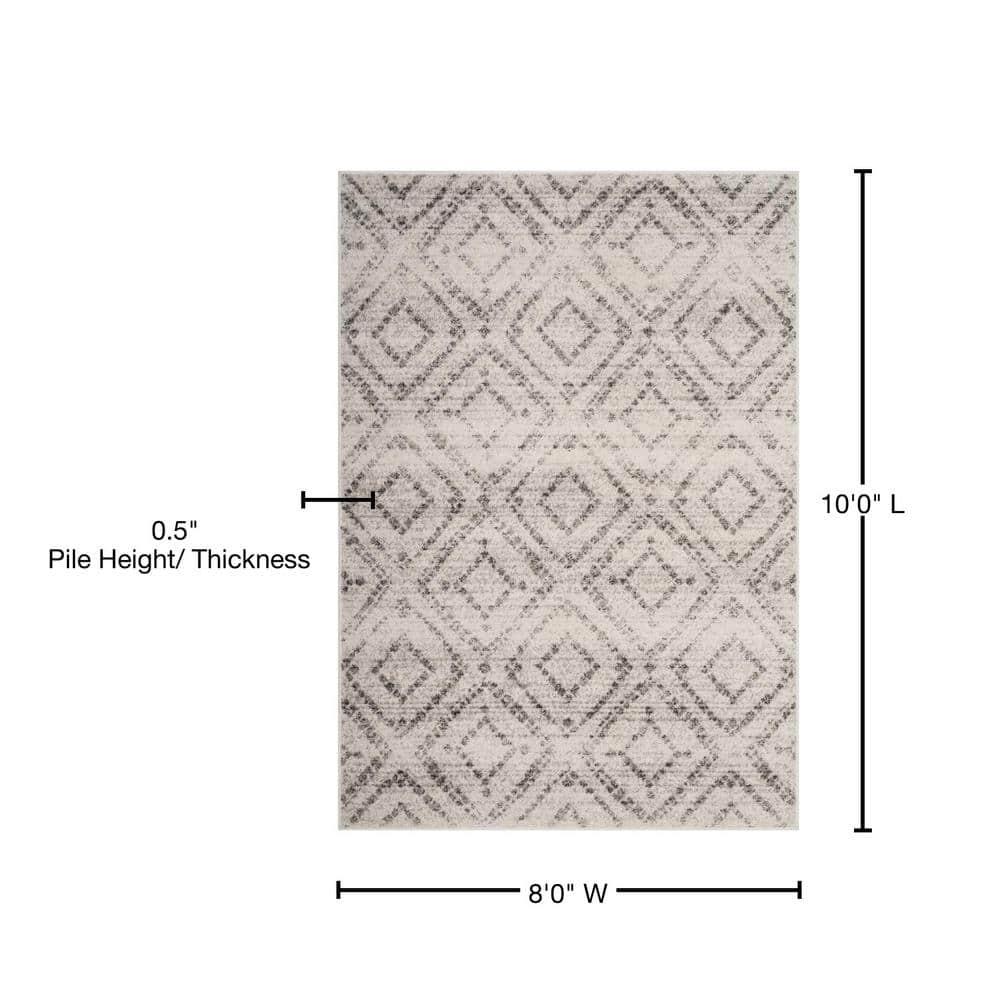 Adirondack ADR131 Machine Made Indoor Area Rug - Light Grey/Grey - 8'x10' - Safavieh