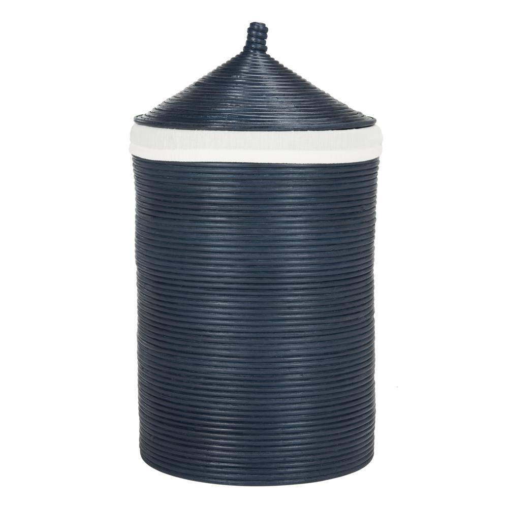 Wellington Laundry Basket - White/Navy - Safavieh