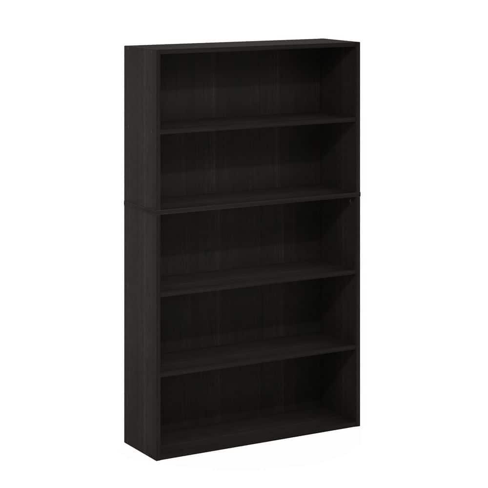 Furinno Pasir 5-Tier Open Shelf Bookcase, Bookshelf, 31.5 Inch Wide, Espresso