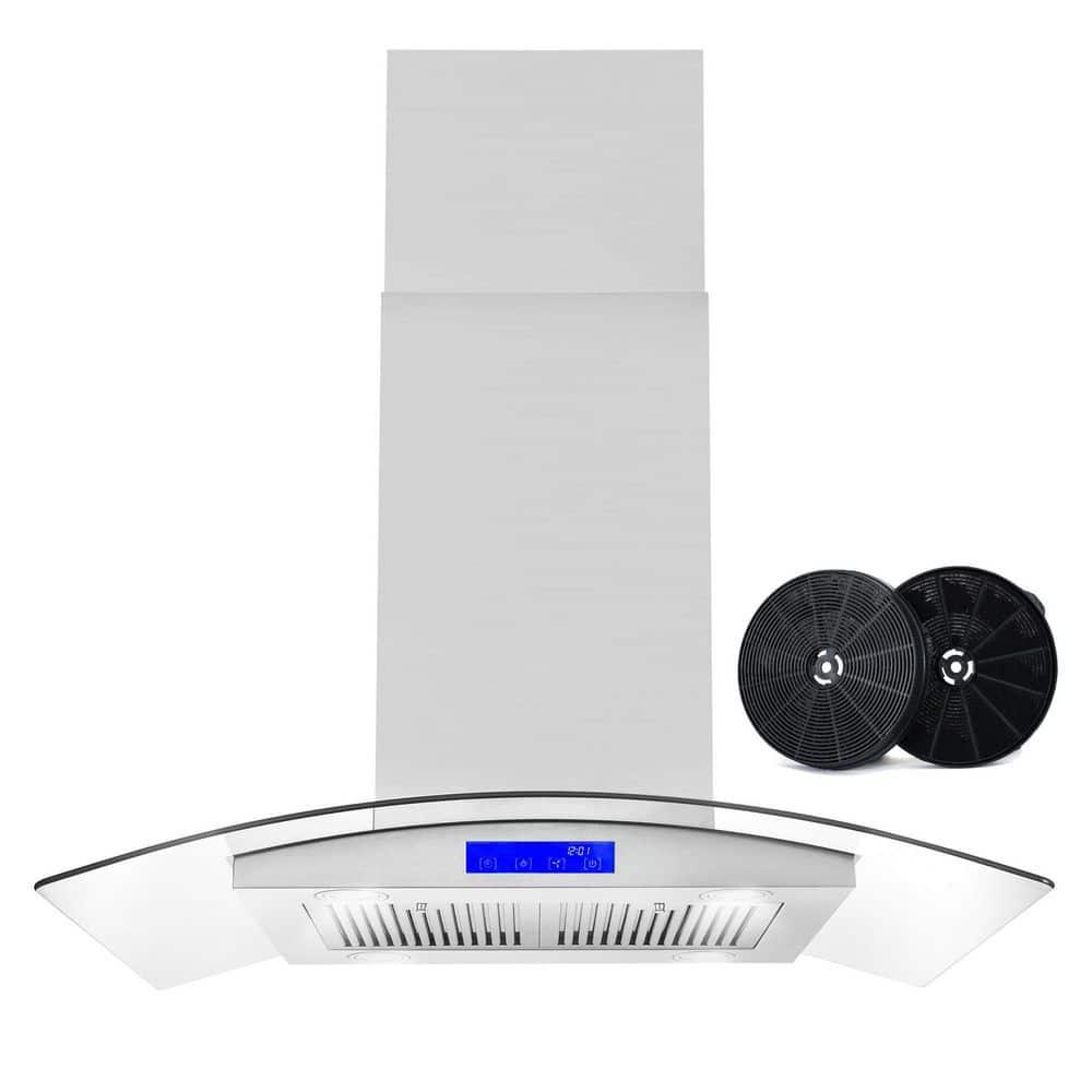 Cosmo COS-668ICS900 36 Inch Island Range Hood w/ Touch Controls, Stainless Steel
