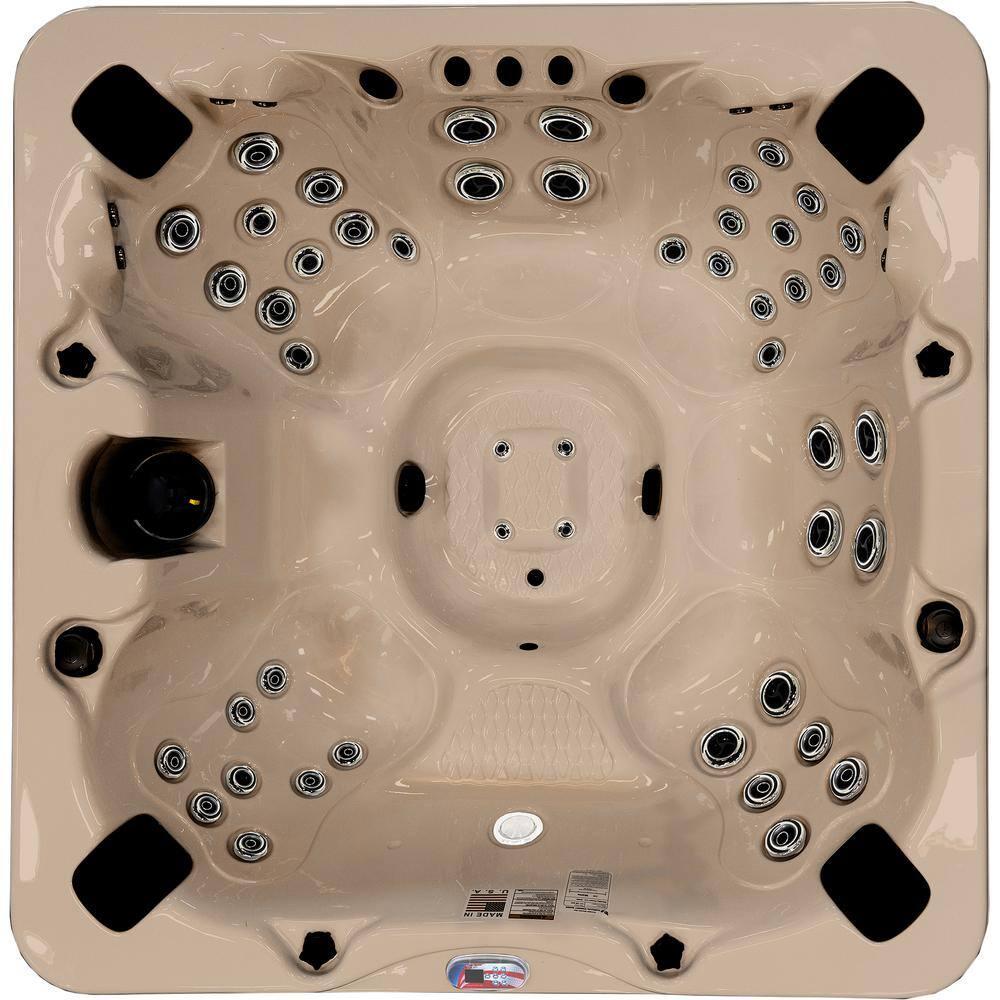 7-Person 56-Jet Premium Bench Spa Standard Hot Tub With Sound System And LED Waterfall