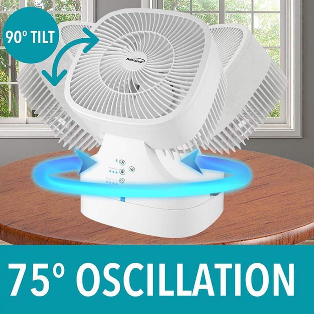 Brentwood Brentwood 8 Inch Three Speed Oscillating Desktop Fan With Remote Control In White