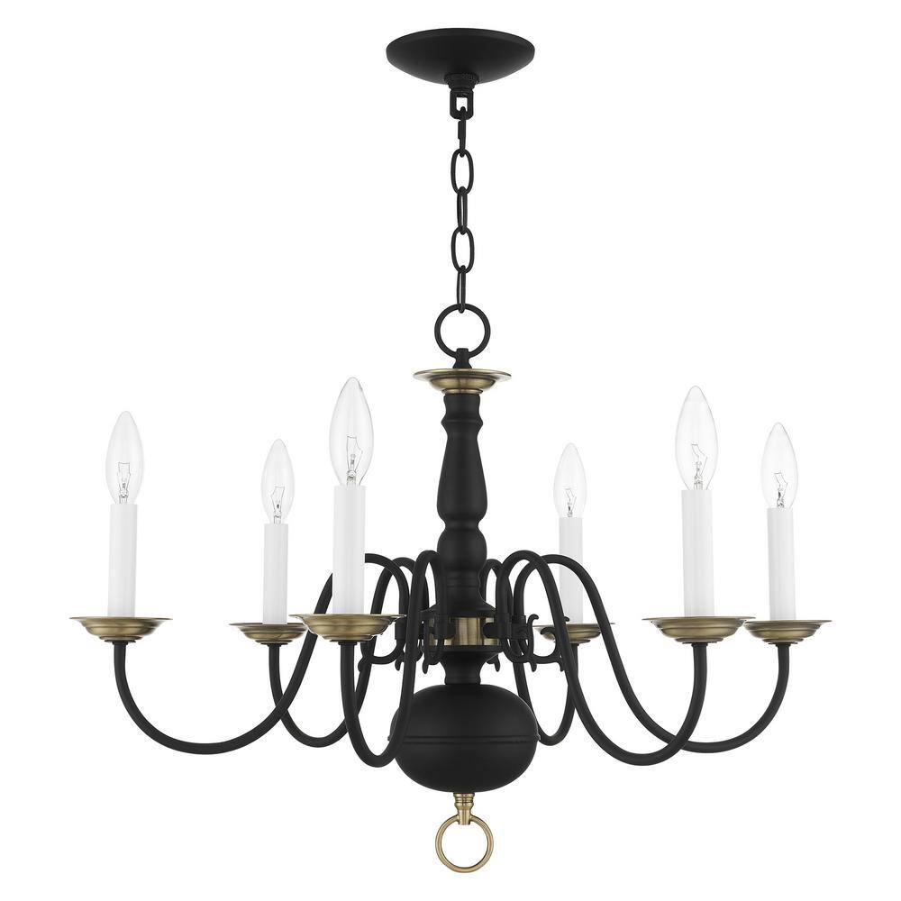 Livex Lighting - Williamsburgh - 6 Light Chandelier in Traditional Style - 24