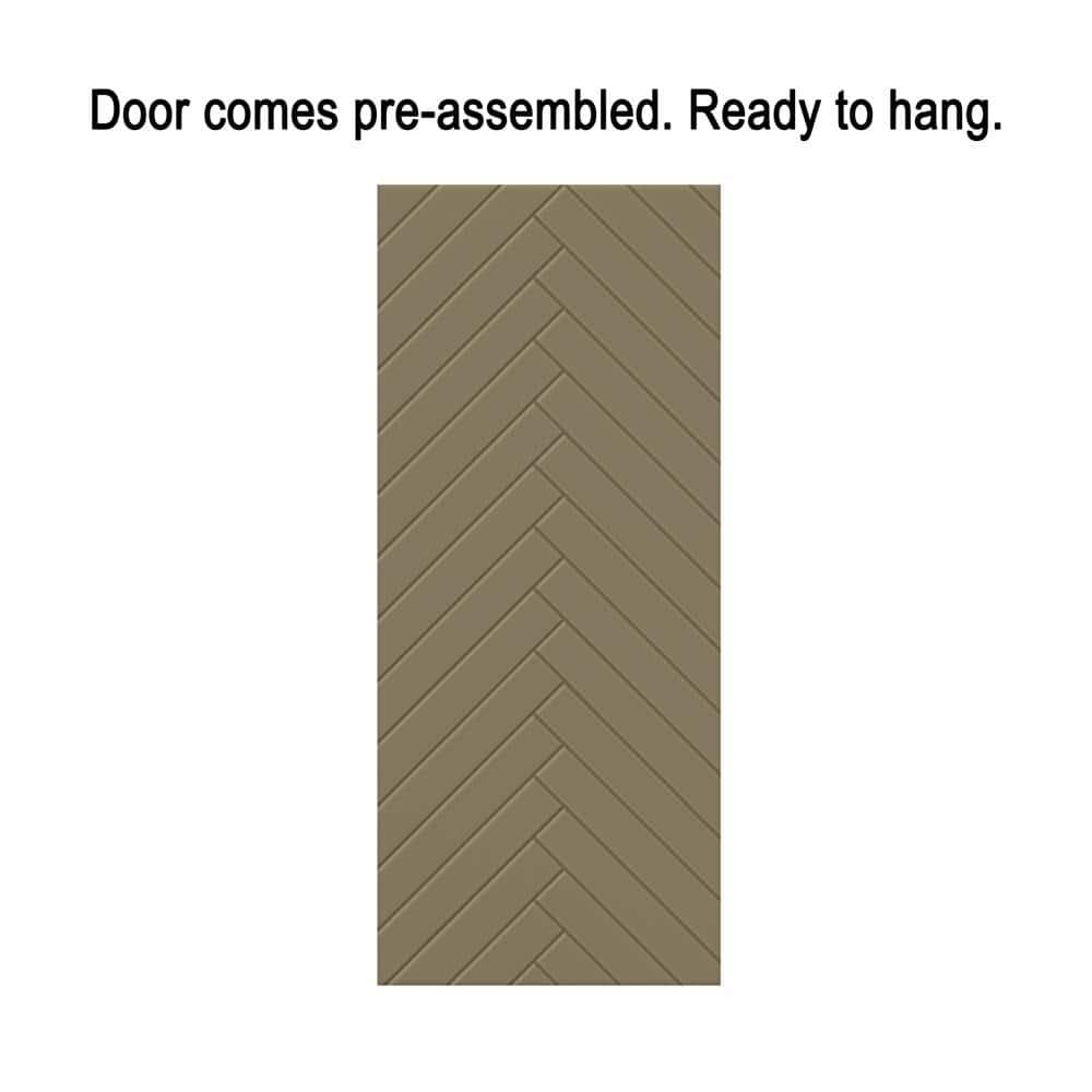 Calhome Hollow Paneled Painted with Installation Hardware Kit Barn Door