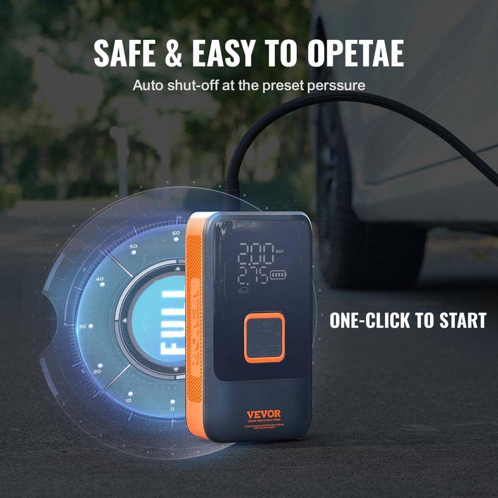 Tire Inflator Air Compressor Dual-Cylinder 12000mAh Rechargeable Pump with LCD Pressure Gauge for Car Motorcycle Bike