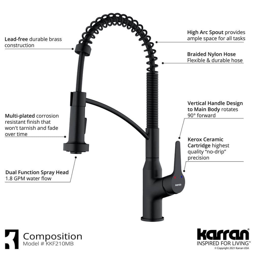 Karran Scottsdale Single-Handle Pull-Down Sprayer Kitchen Faucet