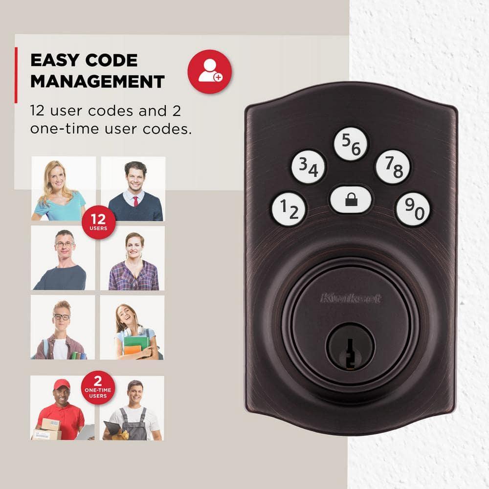 Powerbolt 240 5-Button Keypad Venetian Bronze Traditional Electronic Deadbolt Door Lock