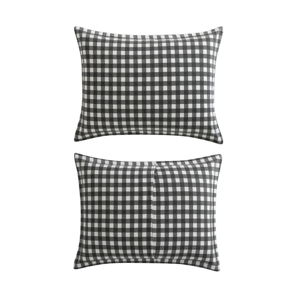 Eddie Bauer Eddie Bauer Preston Grey Cotton Flannel Reversible Comforter Set