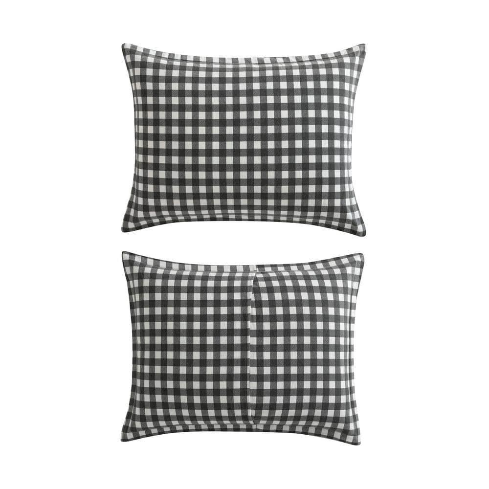 Eddie Bauer Eddie Bauer Preston Grey Cotton Flannel Reversible Comforter Set