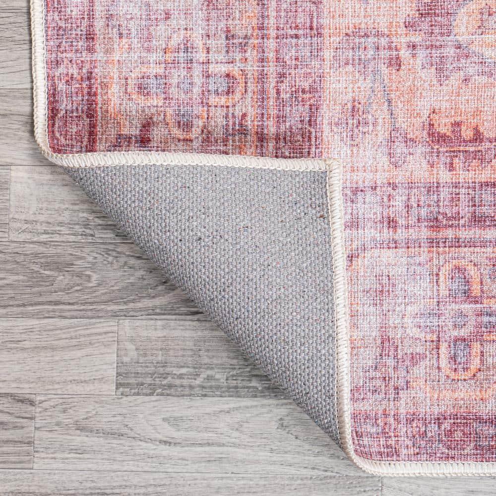 4' x 6' Alacati Ogee Medallion Machine Washable Indoor/Outdoor Area Rug, Red/Orange/Cream - JONATHAN Y