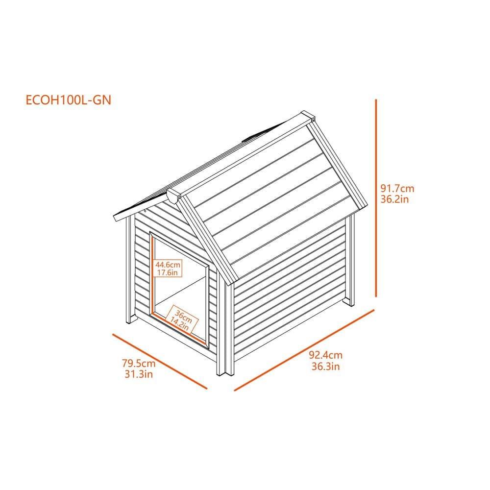New Age Pet® ECOFLEX® Bunk Style Dog House for Large Dogs up to 80lbs - Durable, Weatherproof Outdoor Dog House with Elevated Floor for Ventilation, Easy Assembly, Non-Toxic Wood Plastic Composite