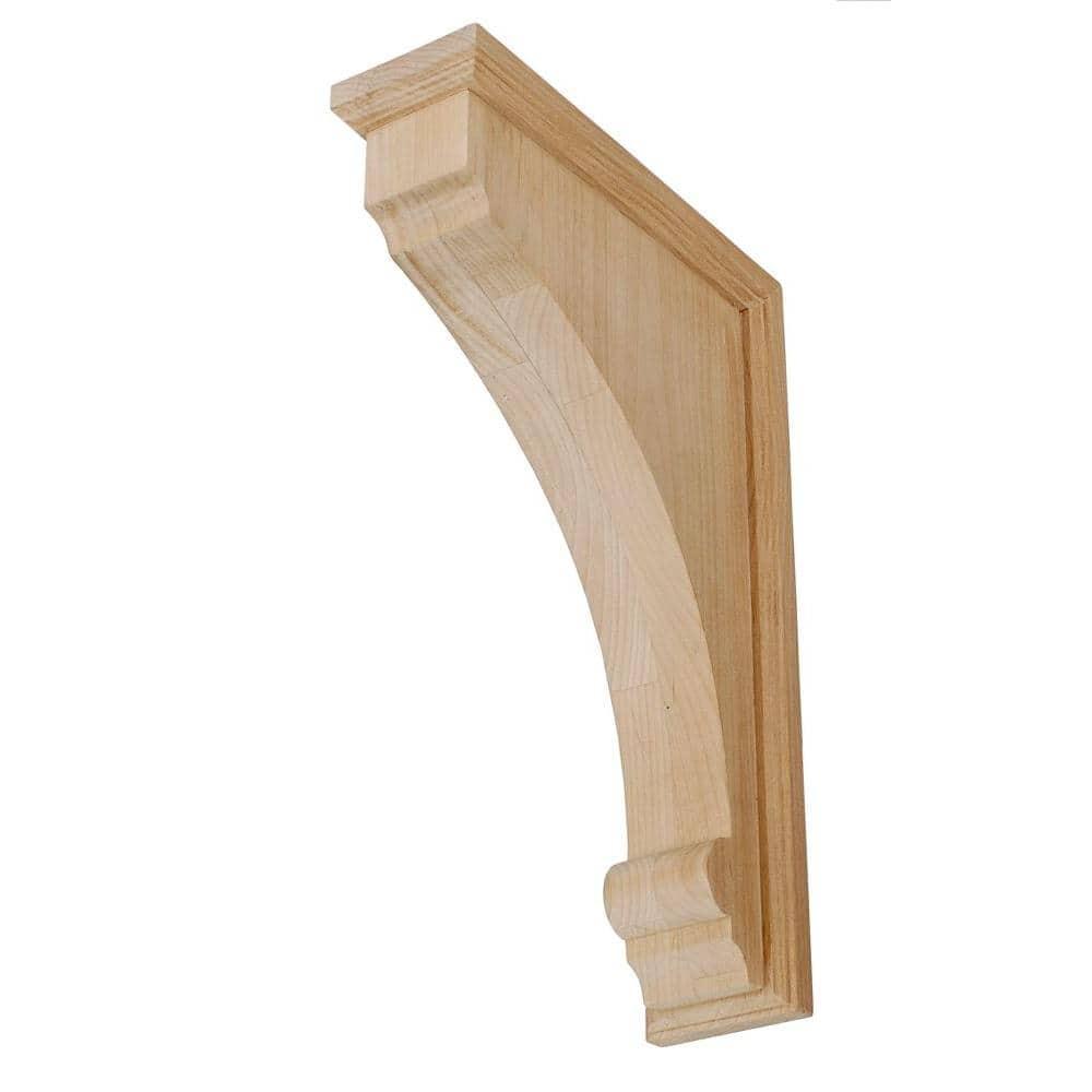 Architectural Products by Outwater L.L.C. 10 in x 2-1/8 in x 7 in Unfinished Small Solid Traditional Plain Wood Backet Corbel