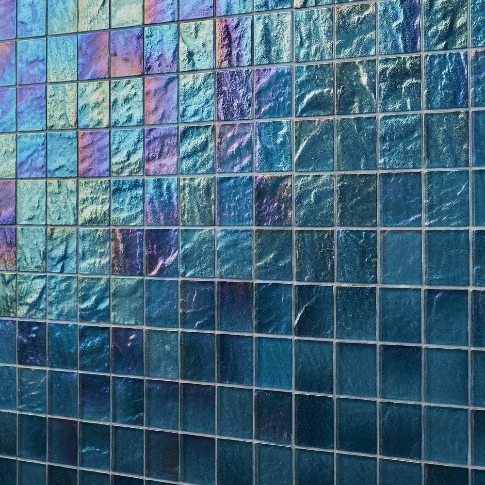 Bond Tile Speckle 11.73" x 11.73" Iridescent 2" Squares Glass Mosaic Wall Tile (0.95 Sq. Ft. / Sheet) | Wayfair