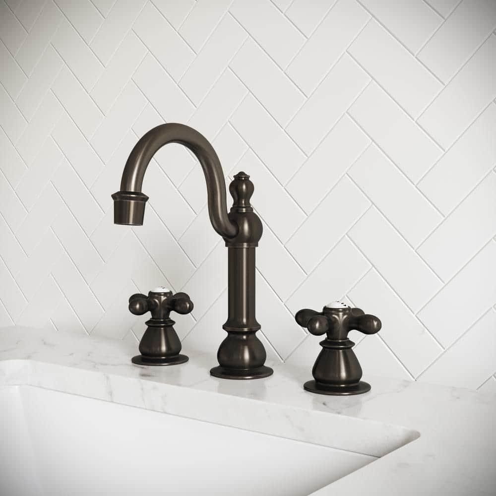 Vintage Widespread 2-handle Bathroom Faucet with Drain Assembly