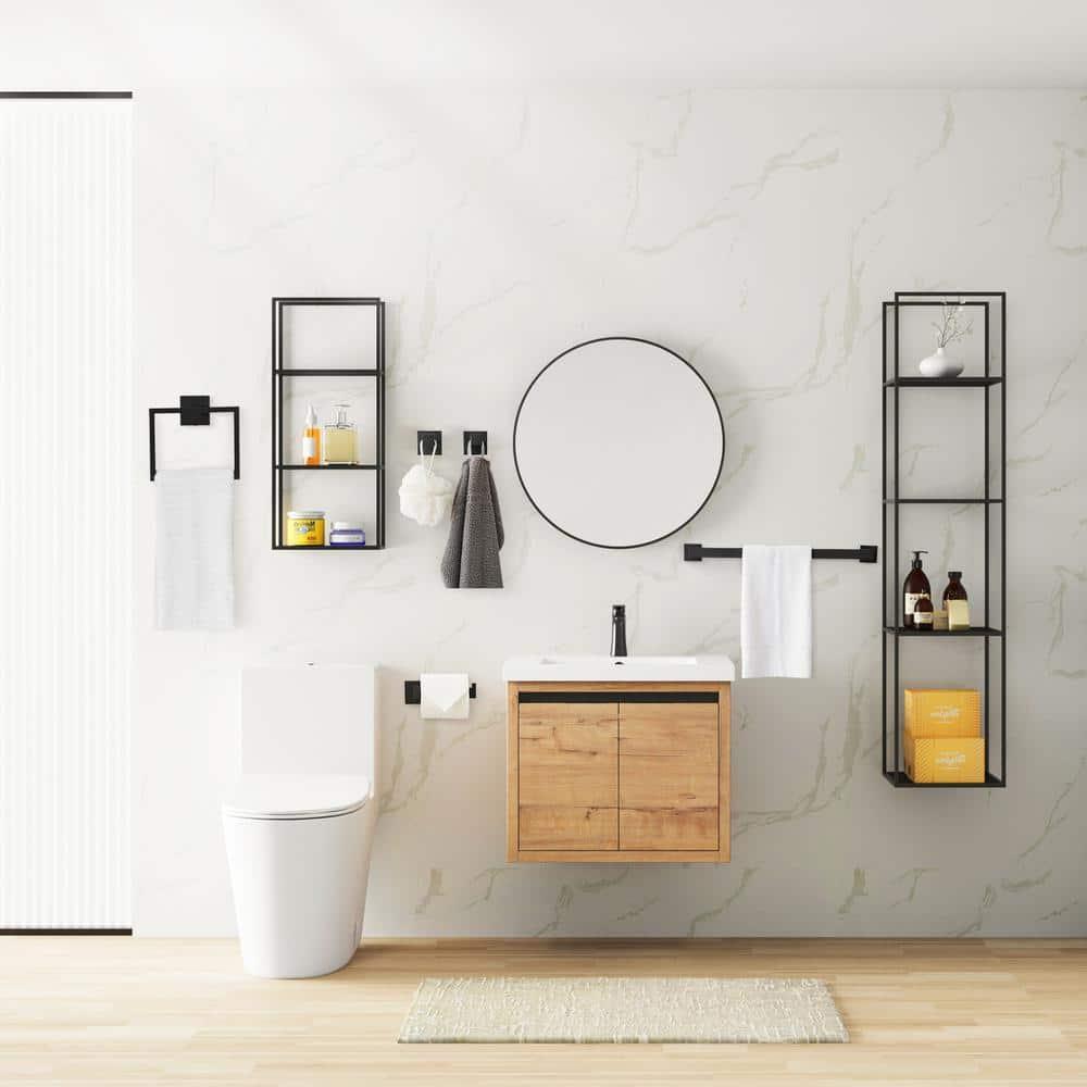 4-Piece Bath Hardware With Towel Bar For Bathroom Wall Towel Hook And Towel Ring Set