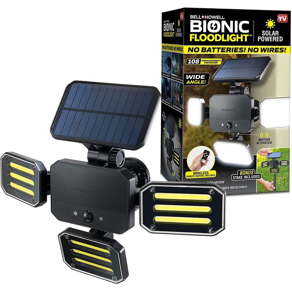 Bell + Howell Bell+Howell Bionic Solar Powered Floodlight with Remote Control, Wide Angle and Motion Activated