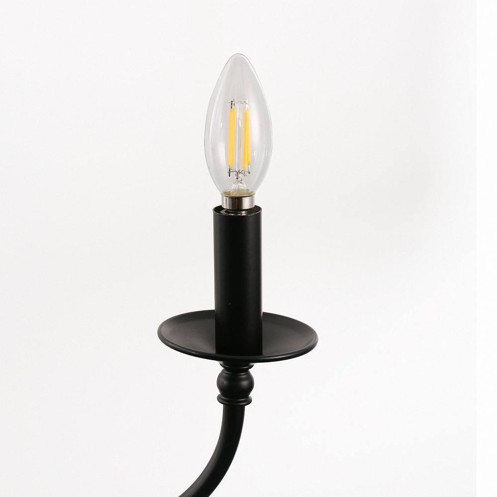 Black Chandelier 6-Light Chandeliers for Dining Room Rustic Farmhouse Chandelier Modern Kitchen Light Fixtures Ceiling Chandeliers Light Fixture for Living Room, Foyer, Bedroom, Hallway,