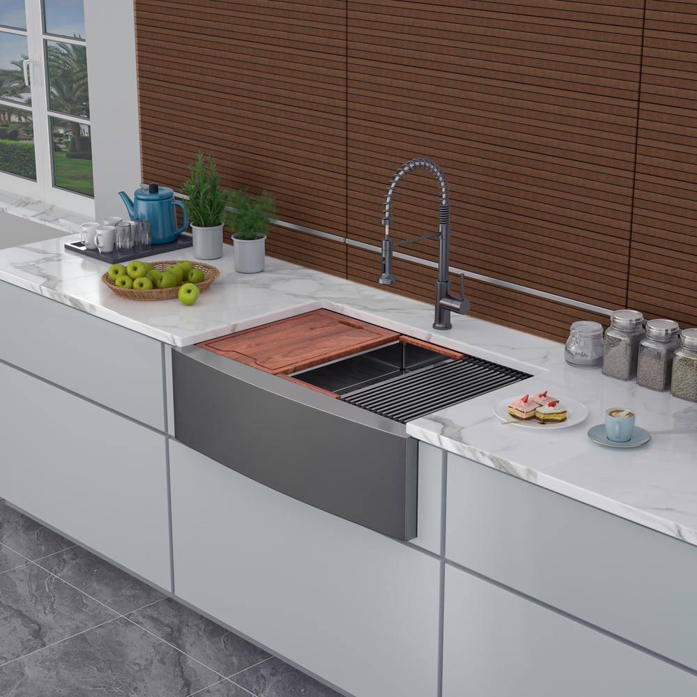 30'' L Farmhouse / Apron Single Bowl Stainless Steel Kitchen Sink