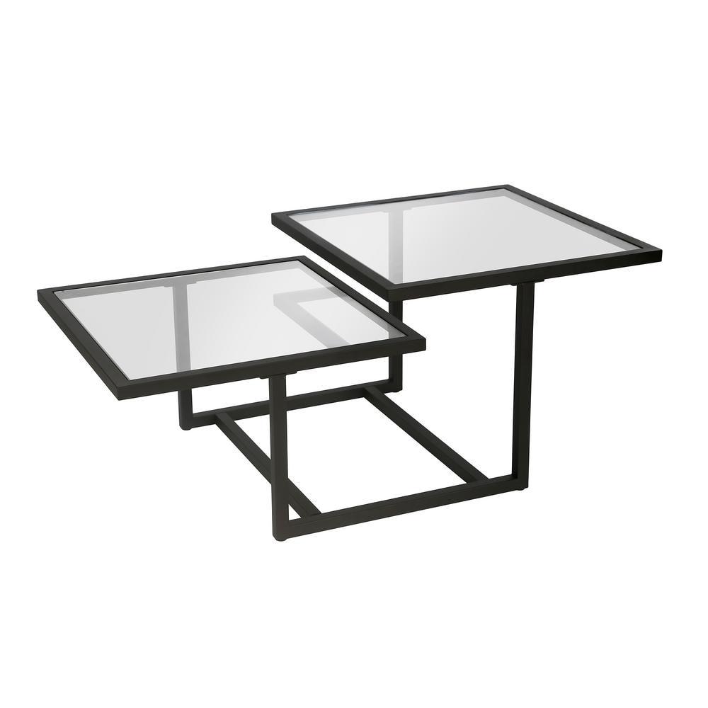 Evelyn&Zoe Amalie 43" Wide Square Coffee Table, Blackened Bronze