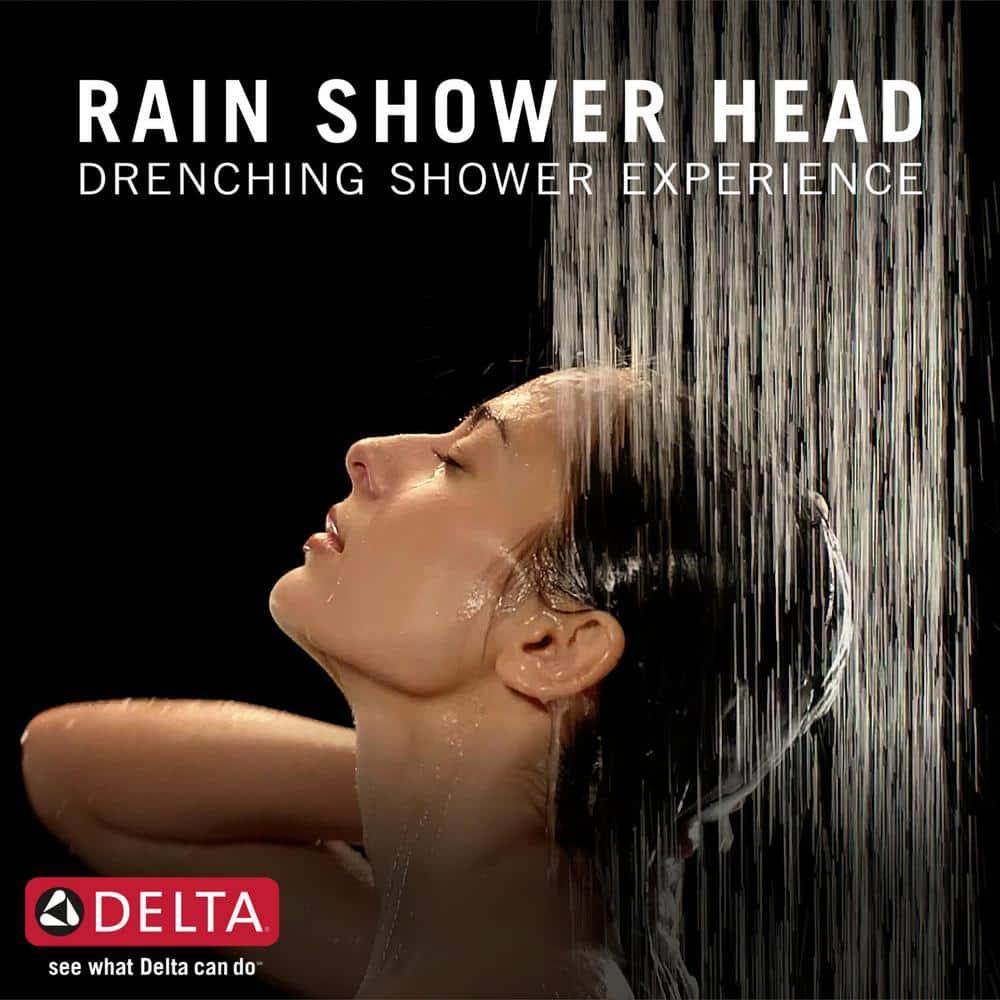 Universal Showering Components Square Single-Spray Rain Shower Head, Rainfall Shower Head 1.8 GPM