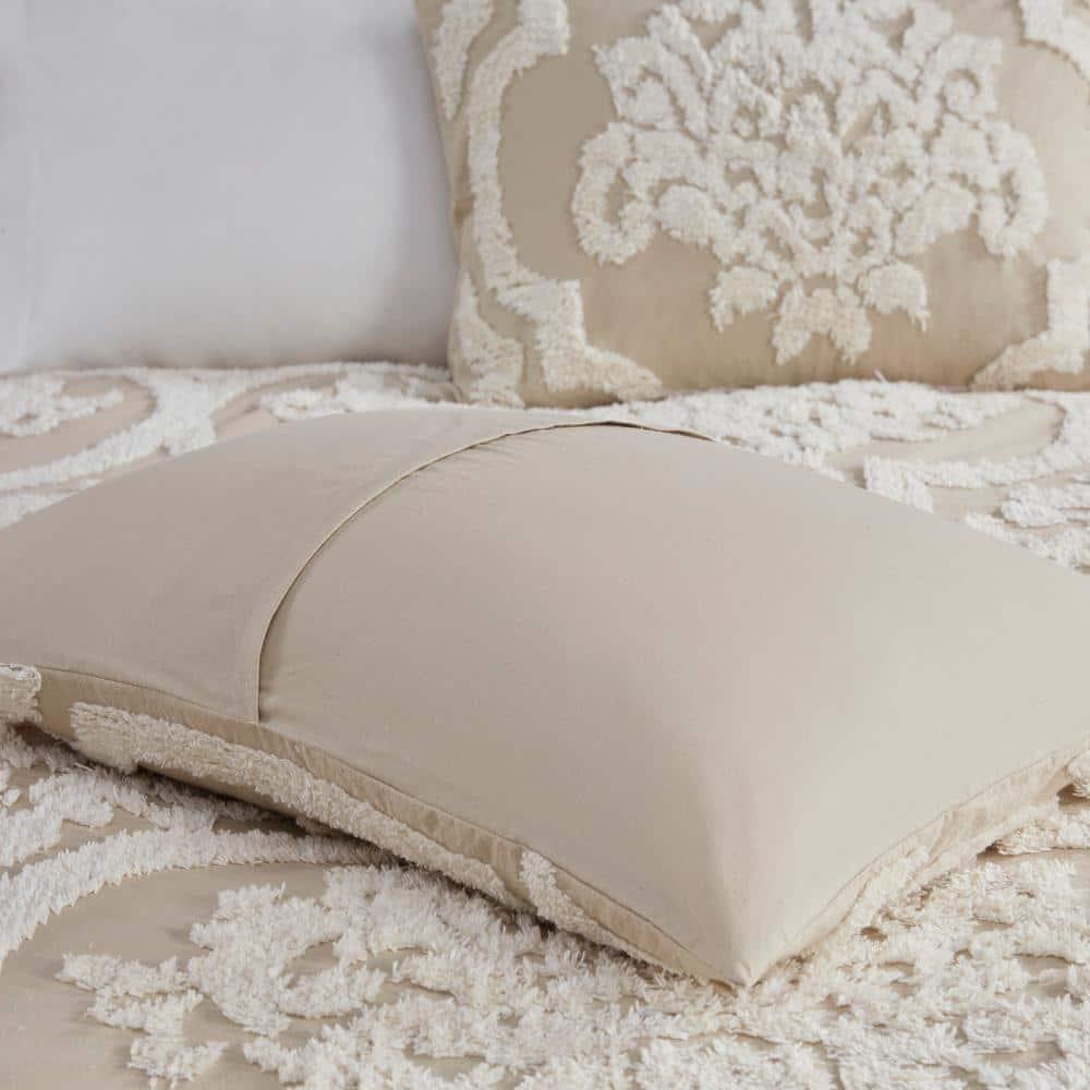 Madison Park Viola Tufted Cotton Chenille Damask 3 Piece Comforter Set
