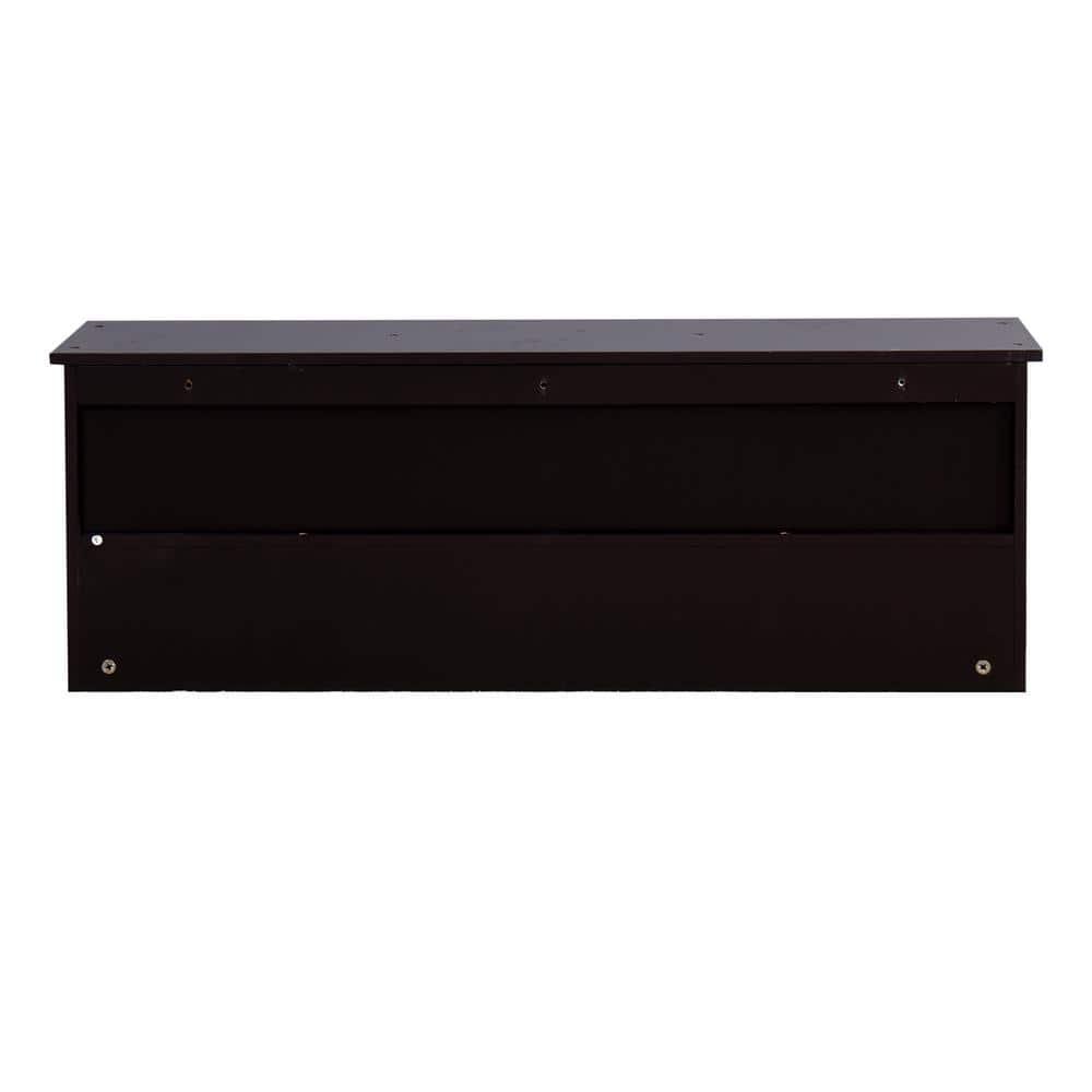 Gzxs Entryway Wood Coat Rack with 4 Hooks Modern Wall Mounted Storage Shelf , Espresso