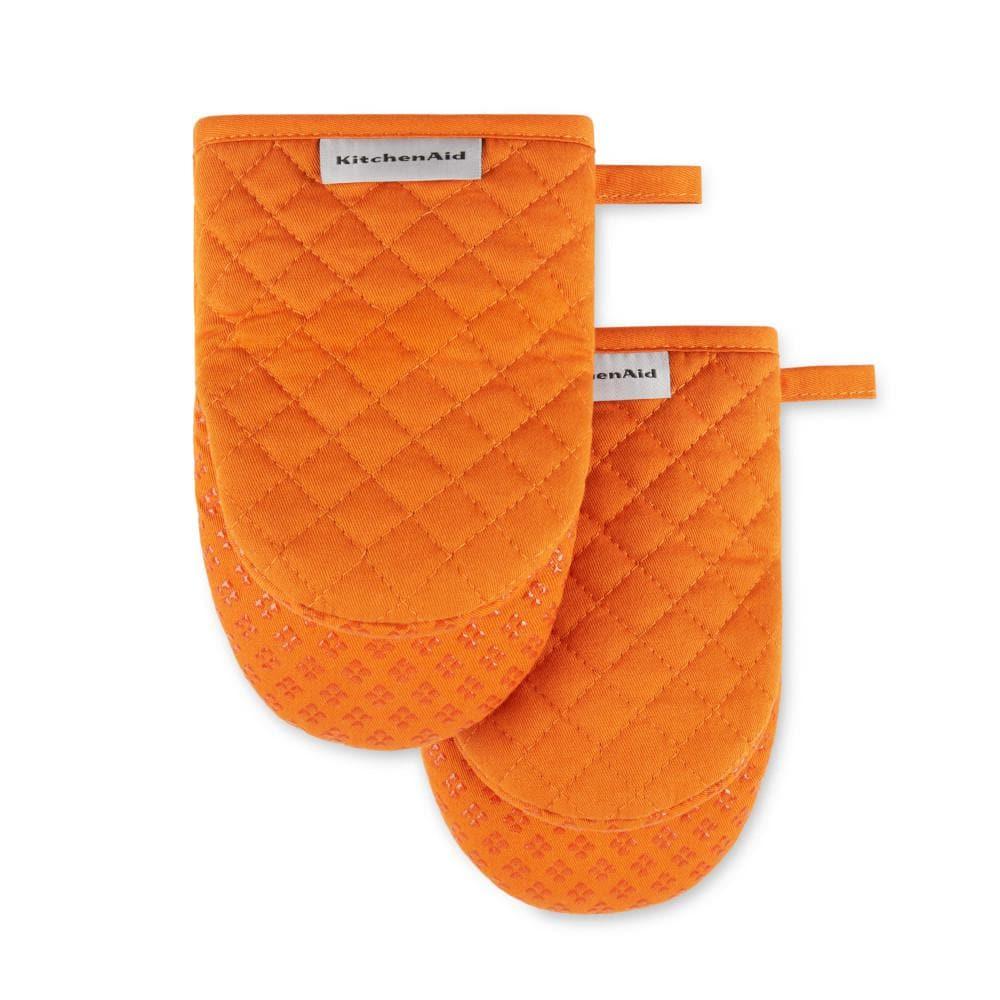 KITCHENAID Asteroid Mini Oven Mitt 2-Pack Set, Honey Orange, 5.5"x8"